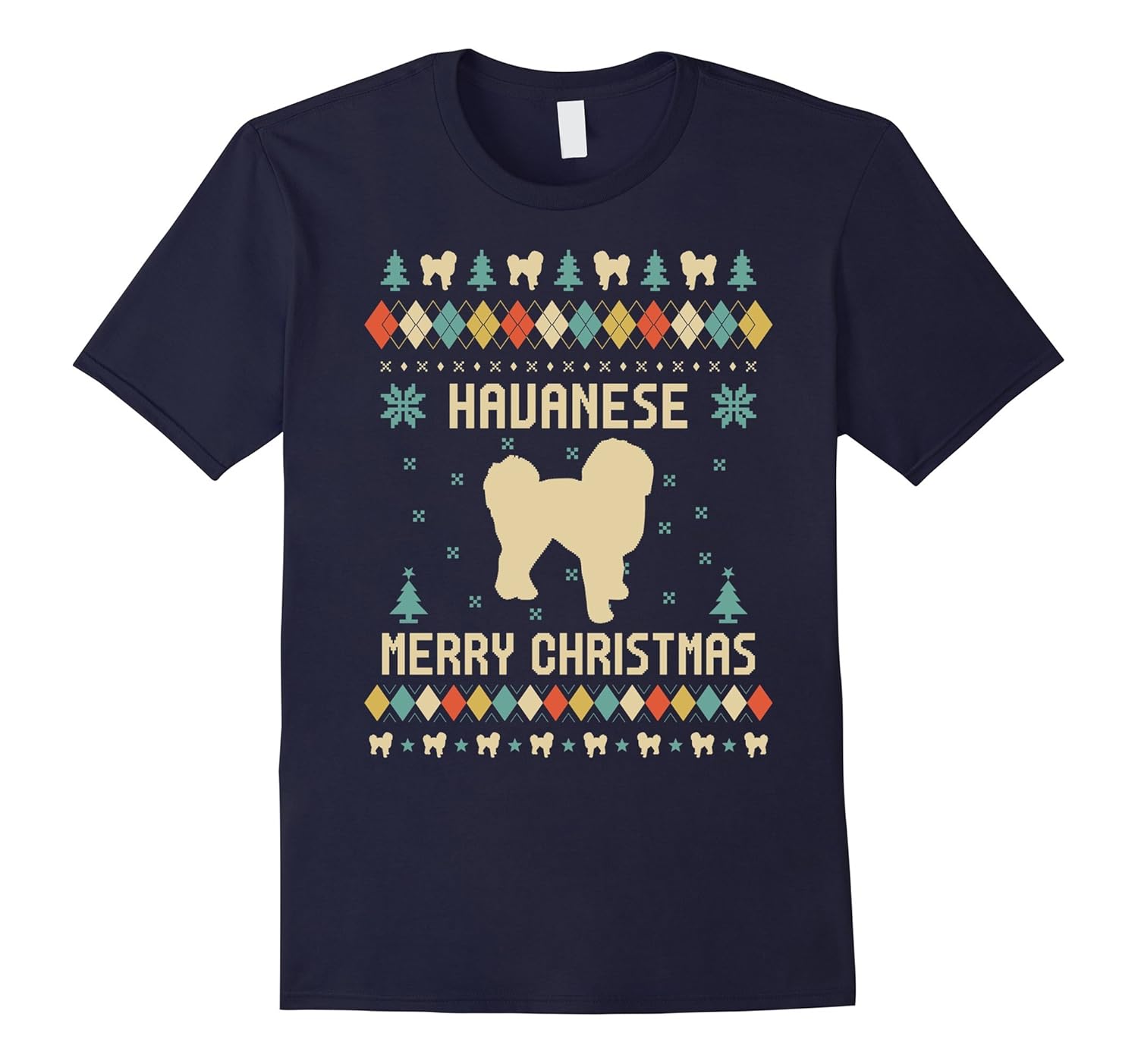 Havanese Ugly Christmas Sweater T-shirt Gift For Xmas-Rose