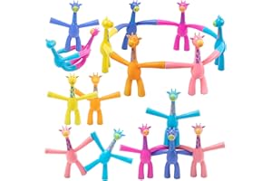 BRYQRVY 12 PCS Magnet Men Fidget Toys for Kids - Humanoid Magnetic People Toy Games, Cute Giraffe Fridge Office Magnets Educational Sensory Toys Fun Quiet Travel Toys Games for Classroom Boys(Solid Style)