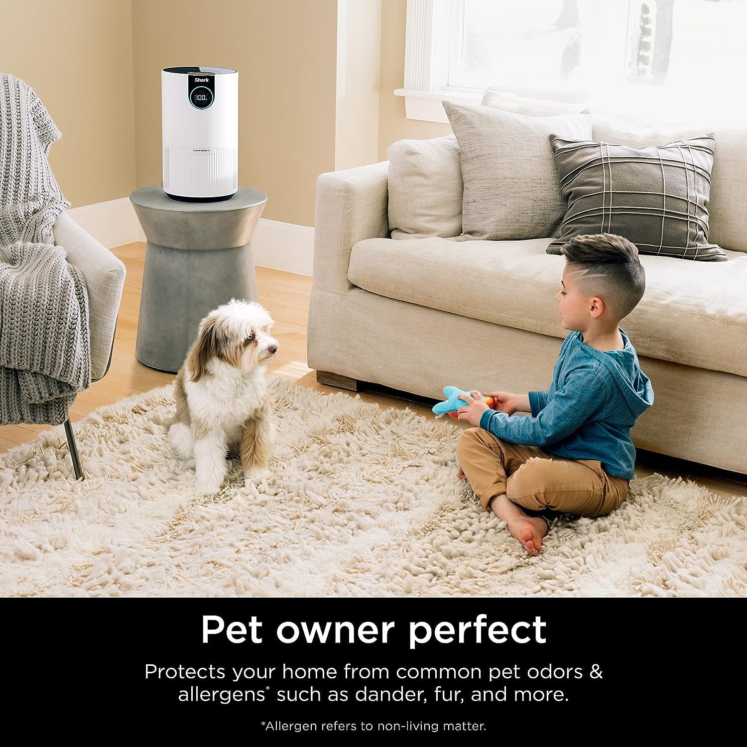Shark HP200 Air Purifier MAX with Nanoseal HEPA, Cleansense IQ, Odor Lock, Cleans up to 1000 Sq. ft. and 99.98% of Particles, Dust, Allergens, Smoke, 0.1–0.2 Microns, White (Renewed)