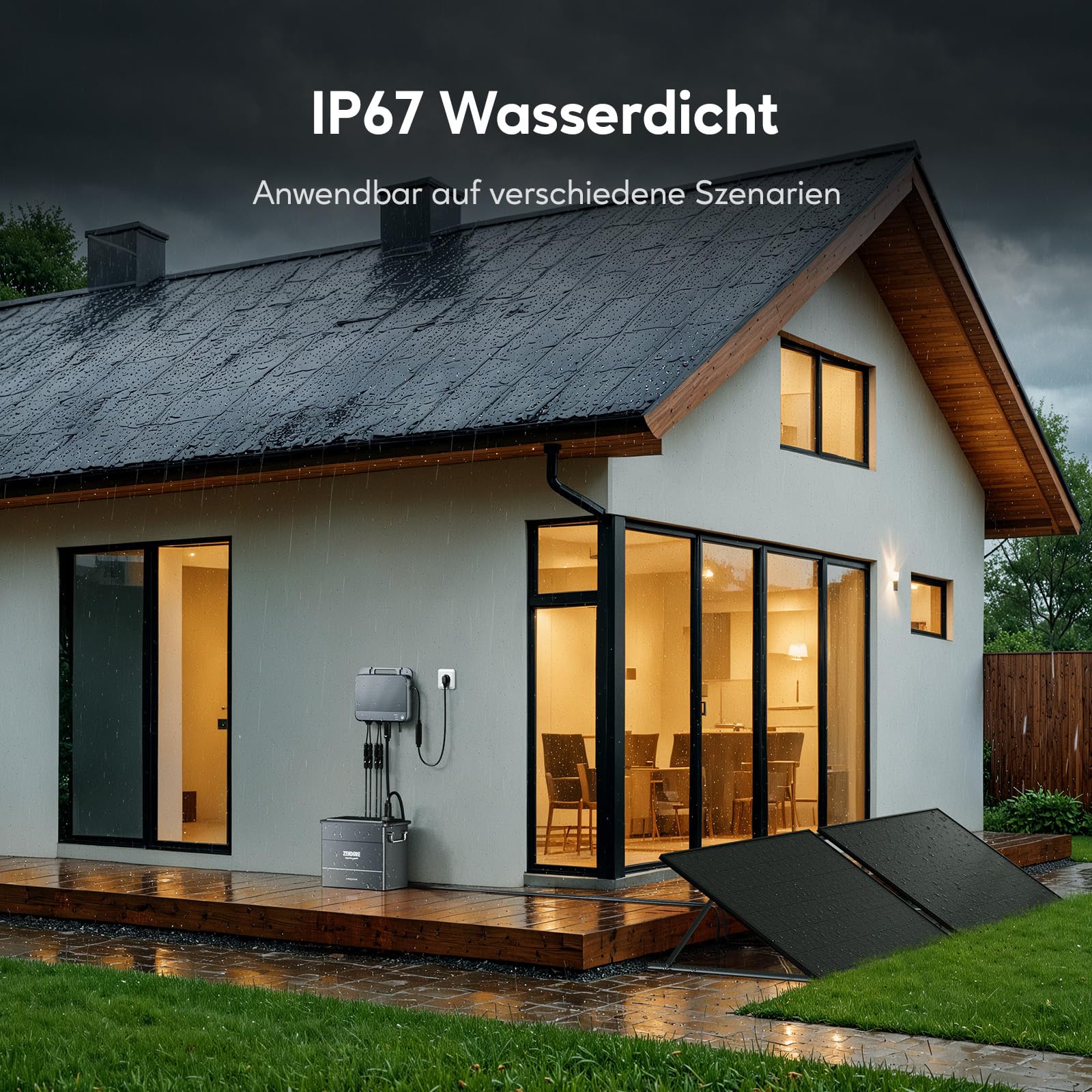 Zendure 800W Balkonkraftwerk - Balkonkraftwerk 800W komplett Steckdose - neuester SolarFlow 800 800W Mikro Wechselrichter - Solaranlage Komplettset - 430W x2 bifaziale Solarmodule inkl. Zubehör 5