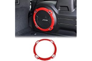 JeCar Trunk Subwoofer Speaker Trim Cover ABS Interior Trim Accessories Compatible with Jeep Wrangler 2018-2023 JL JLU Rubicon, Red