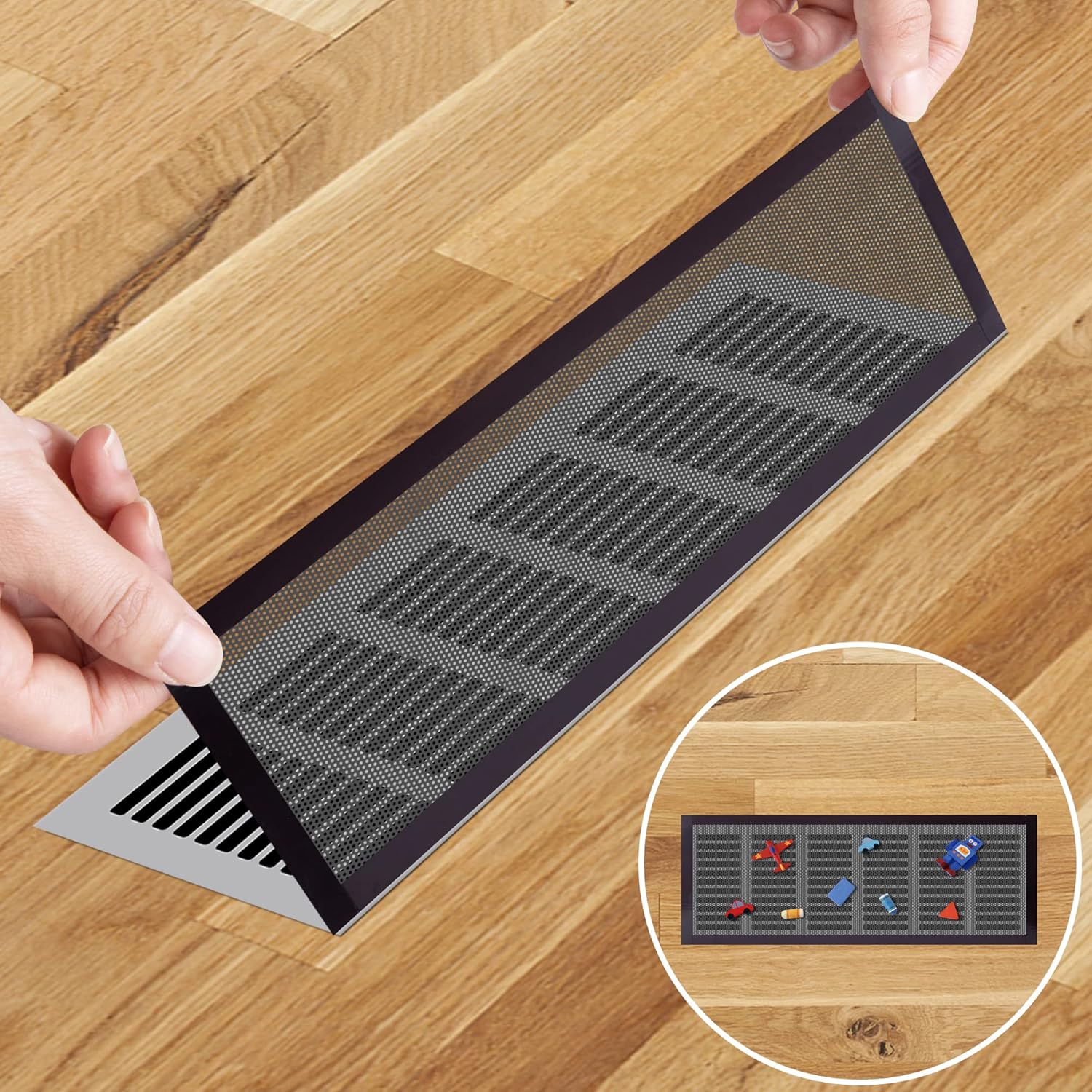 Registers, Grilles & Vents - 8pcs Floor Vent Mesh Covers,Magnetic Air Vent Screen Register Trap, Rectangle PVC Floor Register Mesh Cover for Wall Ceiling Floor Catch Debris Hair Insect (4x12
