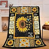 Sunflower Blanket Sunflowers Throw Blanket Soft Warm Cozy Fleece Fuzzy Plush Inspirational Sunshine Flannel Blankets Gifts for Girls Women Boys Kids Adults 40"X50"