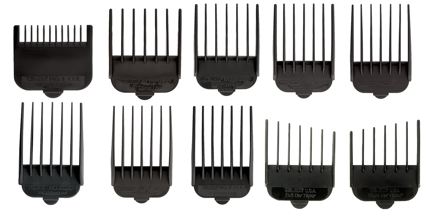 Wahl Hair Clipper Guide Comb Set 10pc Standard Guards Attach Trimmer