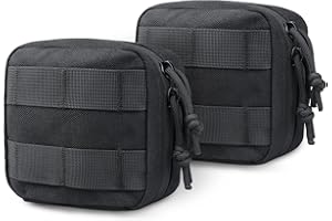 RXW 2 Pack Small Molle Pouch, Mini Tactical EDC Belt Pouches 4x4 GP Pouch Admin Compact Tool Utility Pouches Organizer Waist 