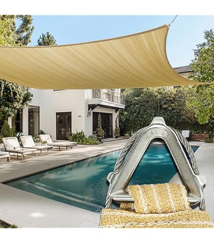 Amazon.com : KANAGAWA Sun Shade Sail 16'x16' Sand Rectangle UV