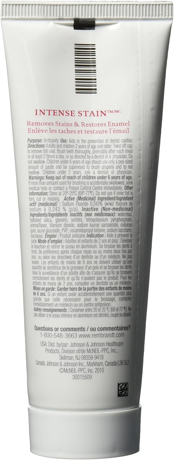 Rembrandt Toothpaste, Intense Stain, Mint Flavor, 3-Ounce Tubes (Pack Of 3) - Image 3