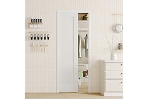 Lakenyon Sliding Pocket Door, 30 in. x 80 in, 1-Panel Core with Frame and Hardware Kit Set, Interior Doors Slab for Pocket Door, White Primed - No Panel Assembly Required