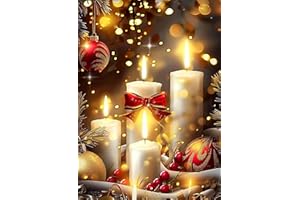 YSUNETER Christmas Diamond Art Kits for Adults, Round Full Drill Diamond Painting Kits for Beginners Gem Art Painting Kits, DIY 5D Diamond Dots Painting with Diamond Arts and Crafts Decor