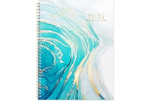BOOQOOL 2024-2025 Monthly Planner/Calendar - July 2024 - December 2025, Monthly Planner 2024-2025, 18 Months Planner with Tabs & Note Pages, 9" x 11", Twin-Wire Binding and Two-Side Pocket, Perfect Organizer