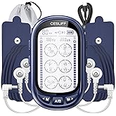 CESLIFF Dual Channel TENS EMS Unit Large Screen 24 Modes 36 Levels Intensity Muscle Stimulator, Rechargeable Electric Pulse Massager TENS Machine for Lower Back Neck Shoulder Pain Relief with 10 Pads