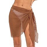 Tournesol Women's Sarong Crochet Cover Up Skirt Short Beach Wrap Skirts Sheer Bikini Bathing Suit Wraps S-XXL