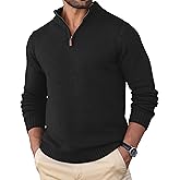 Sailwind Men's Quarter Zip Knit Texture Sweater Casual Long Sleeve Pullover Chunky Sweaters