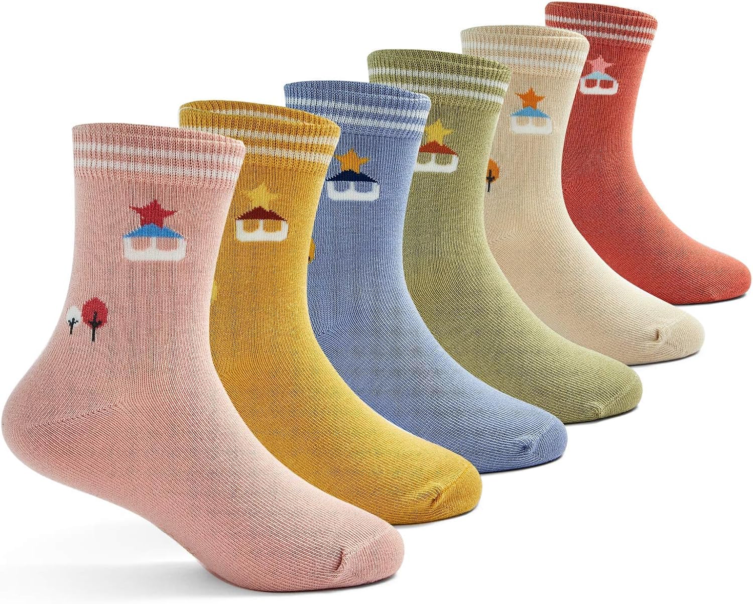 Boys Cotton Socks Kids Seamless Toe Socks Cartoon Crew Socks for Boys 6