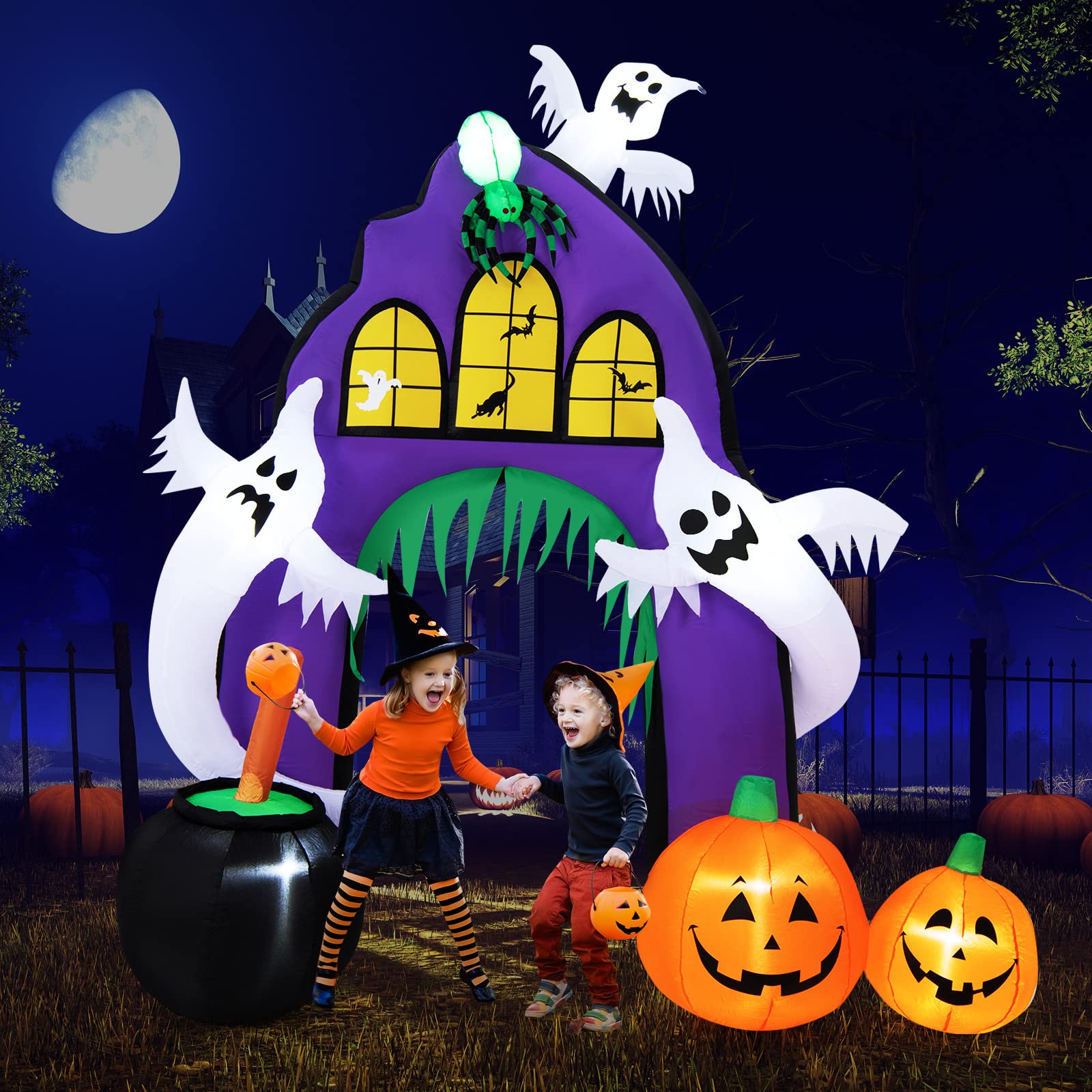Tangkula 9 FT Tall Halloween Inflatable Castle