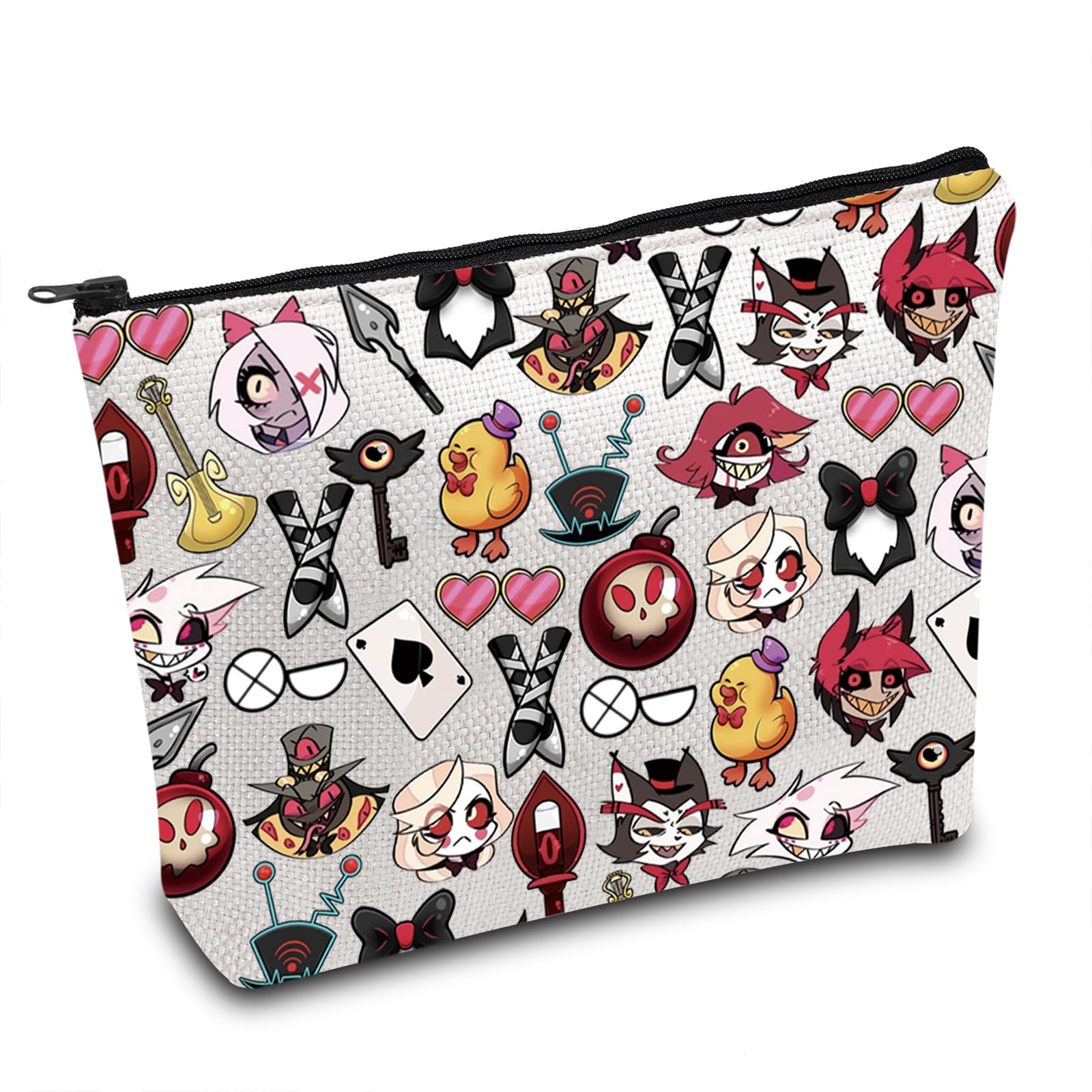 Hazbin Cartoon Characters Merch Alastor Lover Cosmetic Bag The Radio Demon Anime Makeup Bag Hazbin Demon Fans Gift (Hazbin Bag)