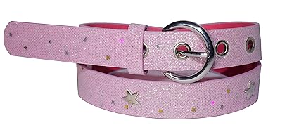 EANAGO Kindergürtel 'Superstar pink' für Mädchen (Kindergarten- und Grundschulkinder, 4-8 Jahre), 55 cm, rosa/pink glitzernd,
