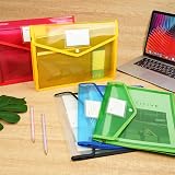 Vicloon A4 Plastic Wallets 5 Pack with Snap Closure Card Slot Transparent view 4