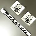 CMAOS 3PC Set Matte Black Emblem for bMaserati RH & LH Side Trunk Logo Badges Nameplate (Matte Black)