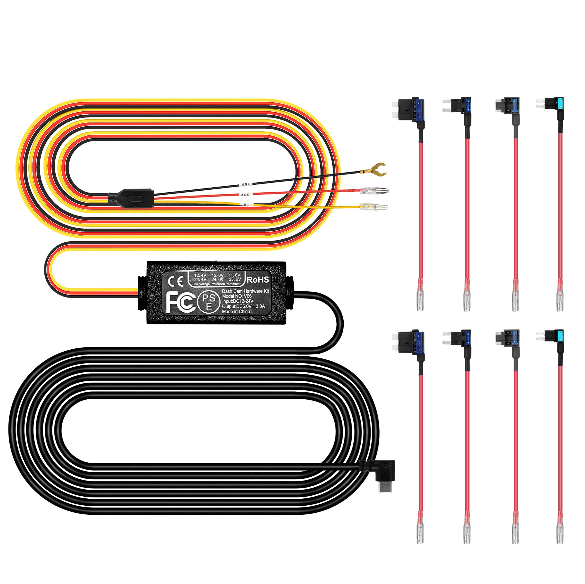 Pelsee Dash Cam Hardwire Kit, Type-C Full Set Hard