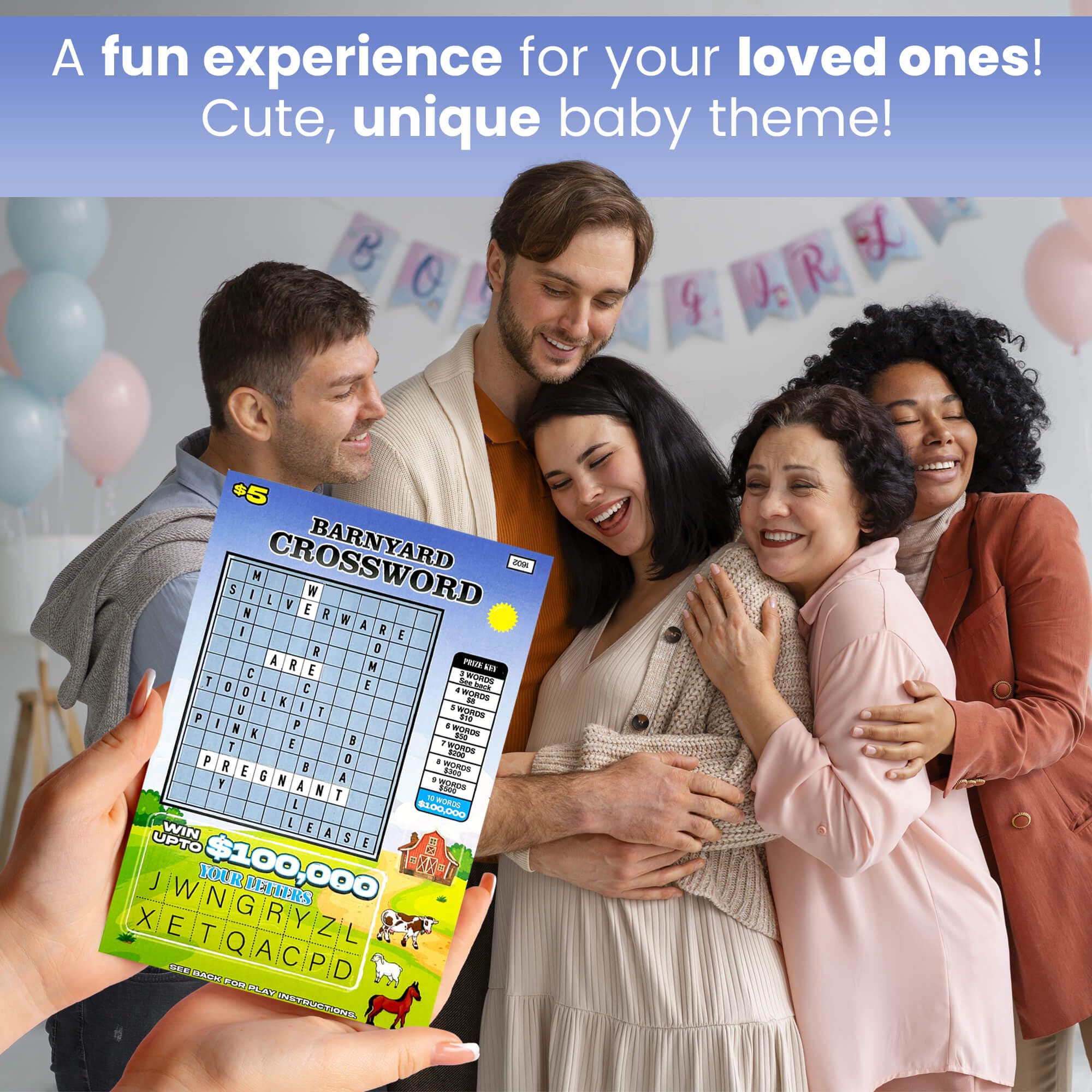 Pregnancy Announcement Lottery Scratch Off Cards for Summer! - Pack of 8 Tickets for Your Memorable Baby Announcement - Perfect Pregnancy Announcement Cards for Grandparents Husband Parents Friends