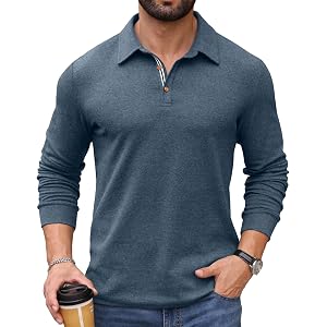 Sailwind Mens Long Sleeve Polo Shirts Classic Casual Button Collared Fashion Golf Shirts