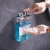 Shampoo, Conditioner, Body Wash Dispenser 2 Compartment Refillable Pump Bottle, Bathroom Wall Mounted Soap Dispenser Empty Bottle Dispenser Set (2 Compartments)