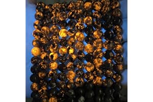 ZXYMLZI 44pcs 8mm Natural Flame Yooperlite Stone Beads Round Healing Energy Power Stone Beads for Jewelry Making DIY Bracelet Necklace Earrings 15" (Flame Stone, 8mm)