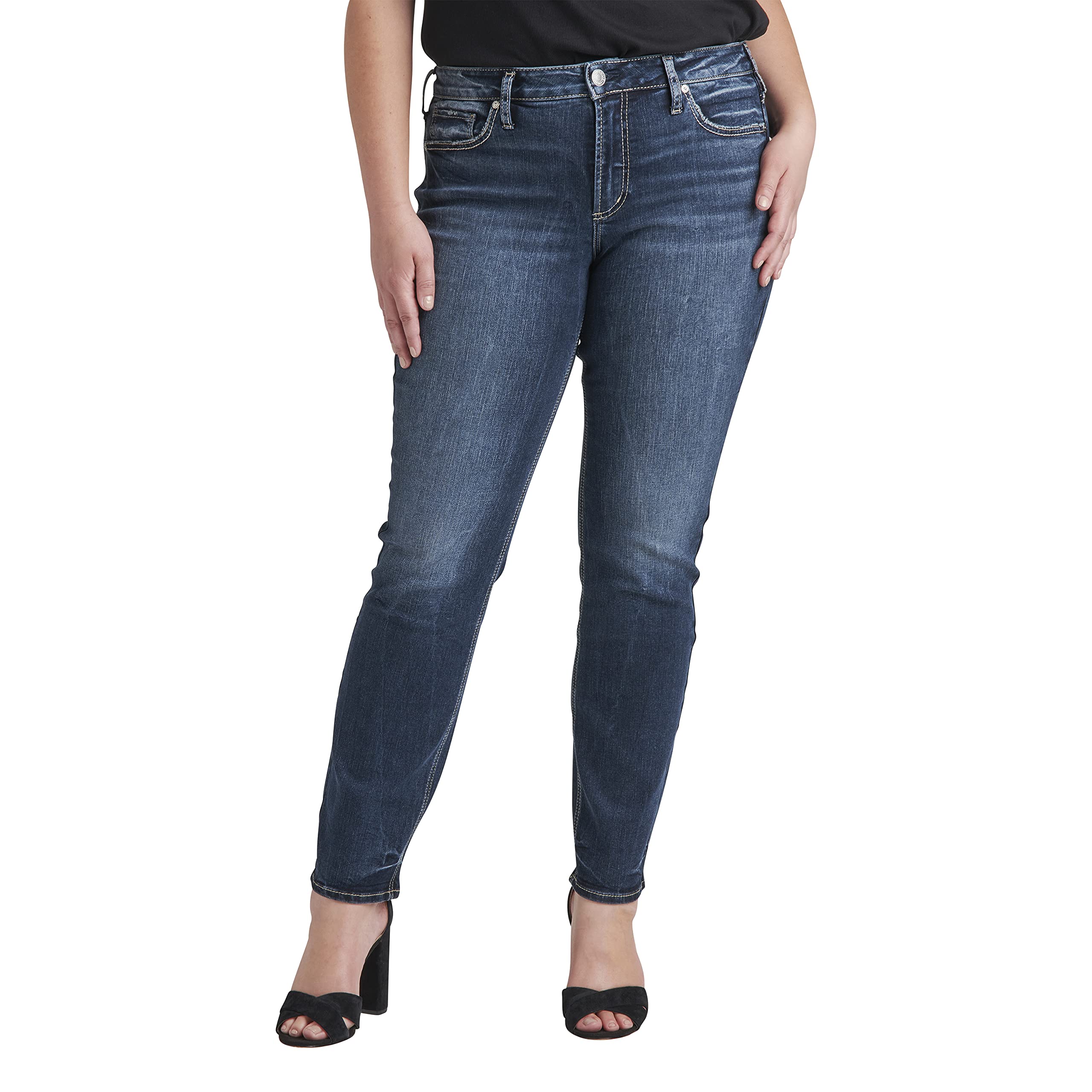Silver Jeans Co. Plus Size Suki Mid Rise Curvy Fit Straight Leg Jeans