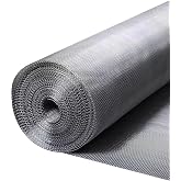 304 Stainless Steel Mesh Window Screen Roll 36" x 200" with Stab Resistant Gloves, Pet Proof Window Screen Replacement, Durable Wire Mesh Screen for Home and Office (36" x 200")