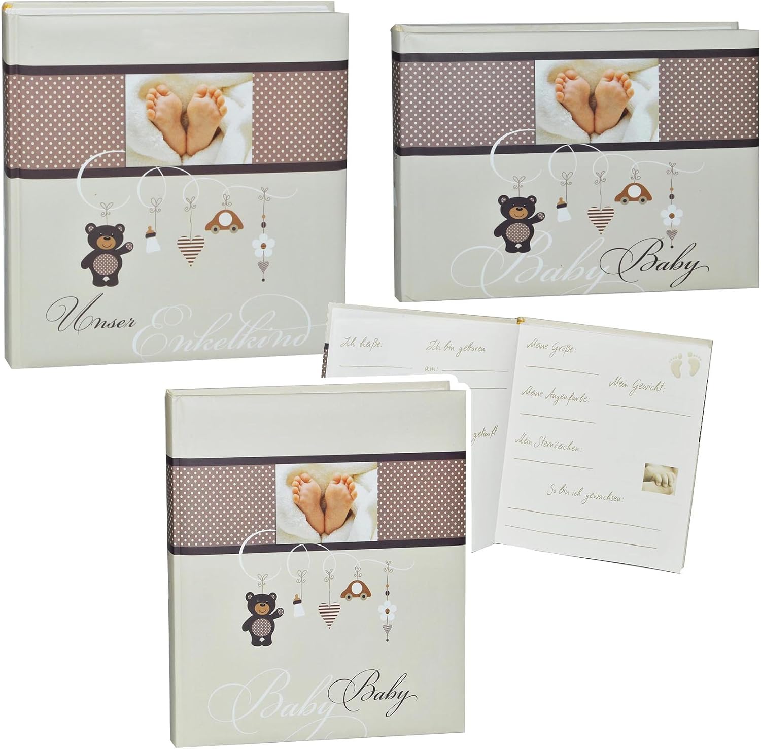 für Mäd.. Unbekannt Fotoalbum Baby erste Fotos Füße braun Fotobuch