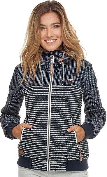 Ragwear NUGGIE MARINA,Damen,Jacke,Übergangsjacke mit Kapuze,vegan