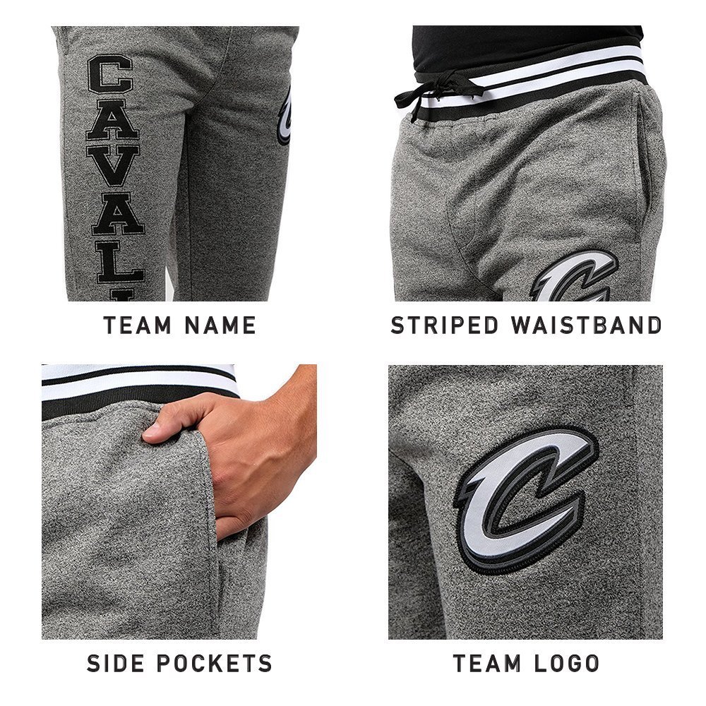 Ultra Game NBA Official Mens Super Soft Game Day Jogger Sweatpants - Unisex, Golden State Warriors, Black Marl, Small