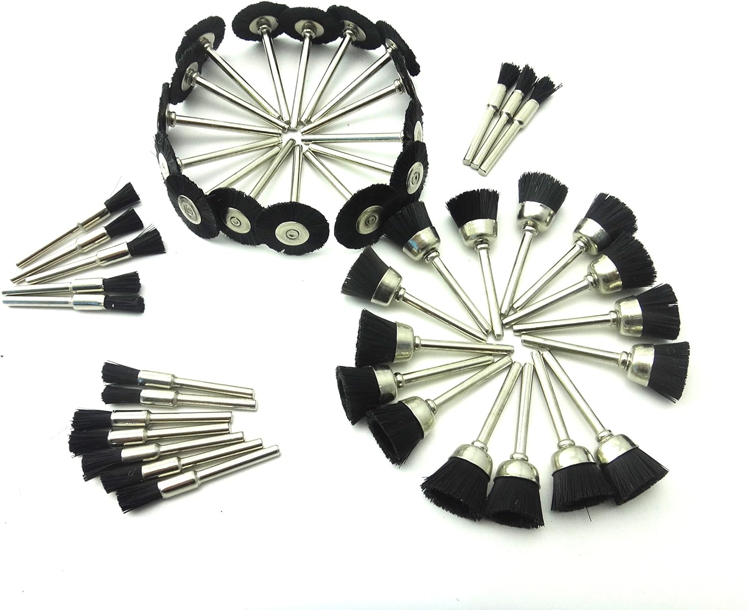 SHINA 45pcs Brosse en Nylon pour nettoyage polissage pour accessoires Outils Dremel rotatifs 3