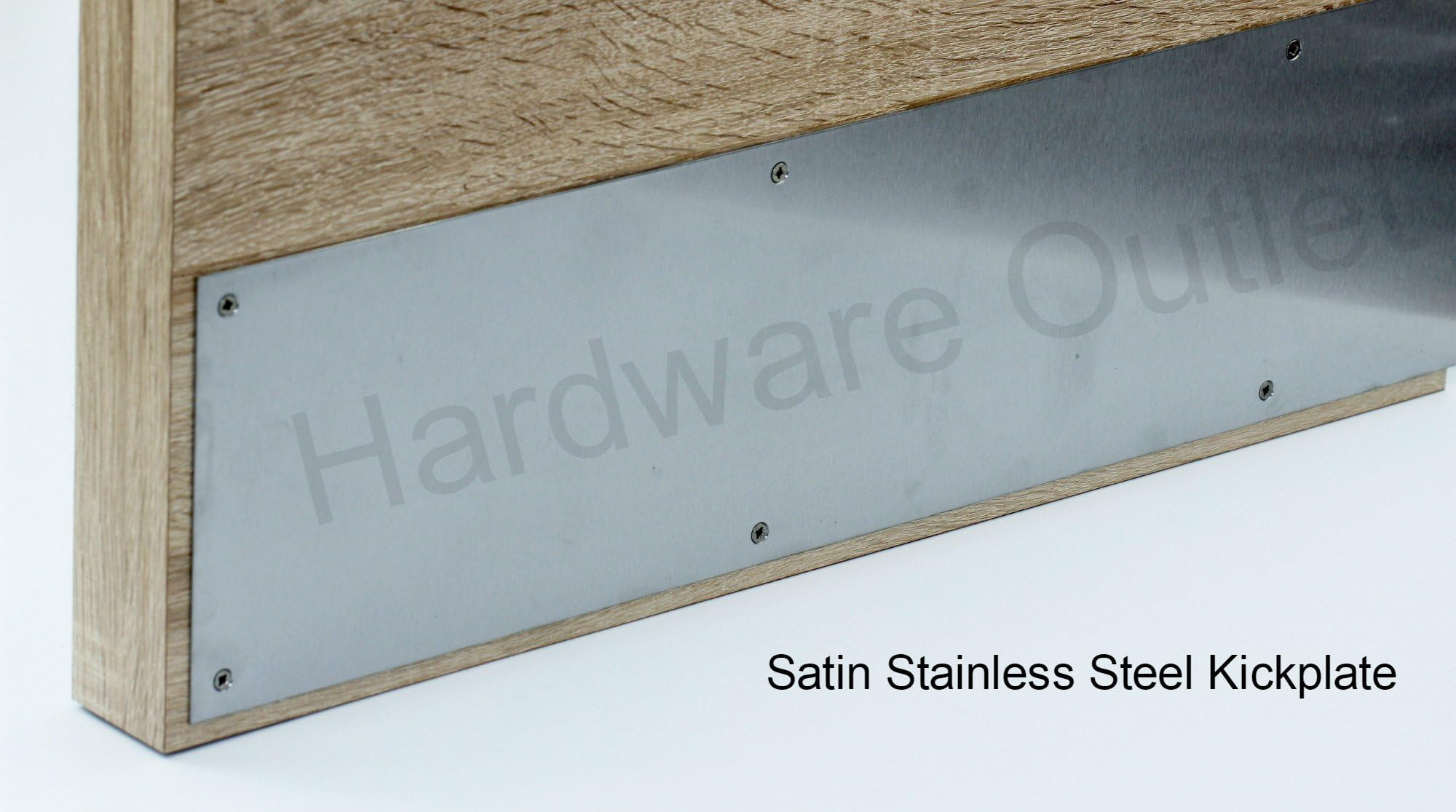 Hardware Outlet Brushed Stainless Steel Kickplate complete with screws (900mm x 150mm)