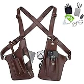 Tactical Double Shoulder Armpit Bag,Anti-Pickpocket Hidden Strap Wallet,Adjustable Leather Armor Crossbody Pack Multi-Pocket
