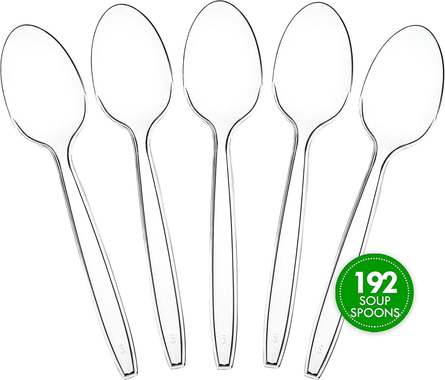 Plasticpro Disposable Clear Plastic Soup Spoons Heavyweight King Size