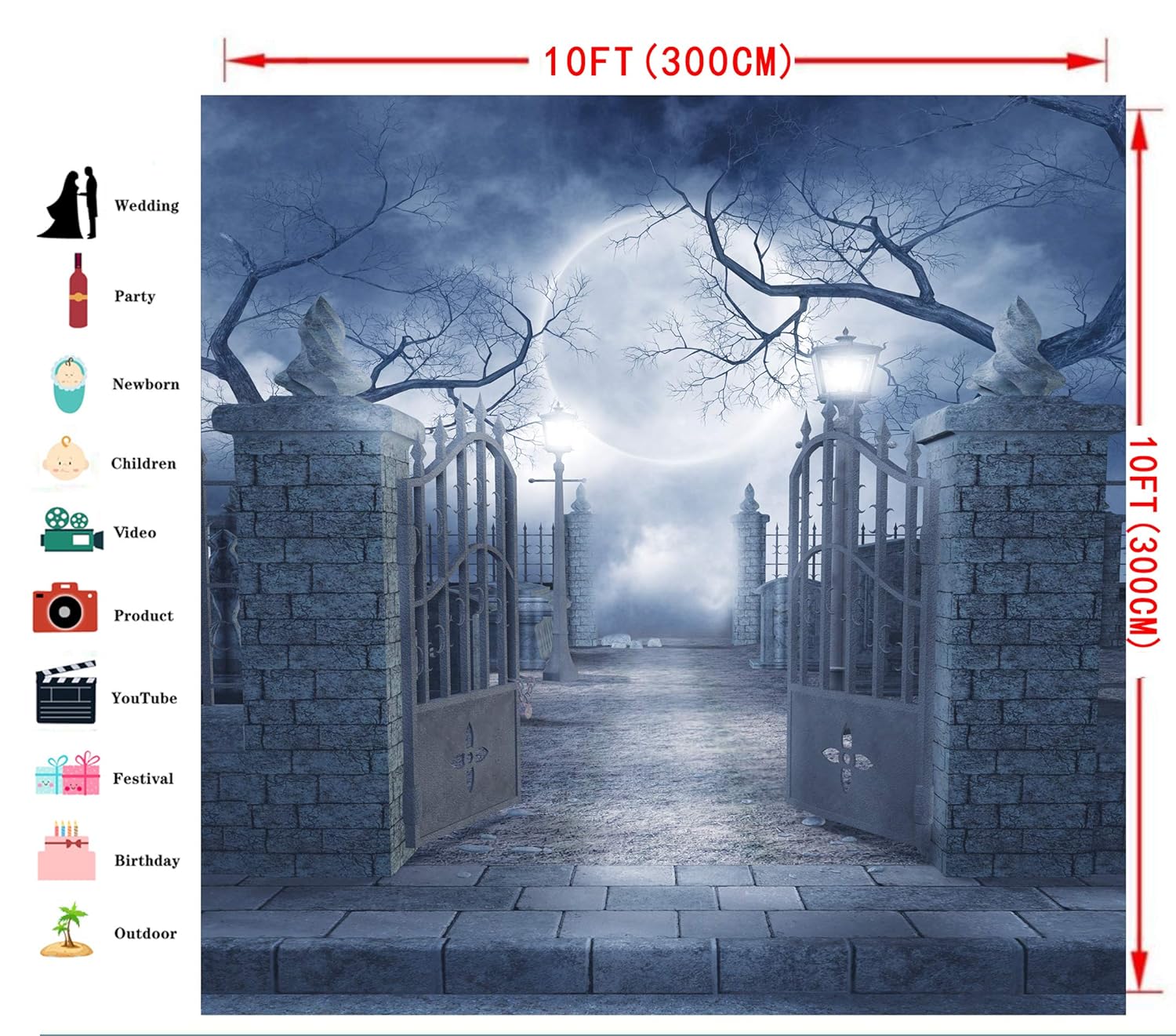 超特価sale開催 月 背景 写真 背景 ハロウィン 10フィート X 10 Dudaacvt 夜 B07gzpjy4n Q スタジオ小道具 背景 バックペーパー背景布 Www Wwmp Org Za