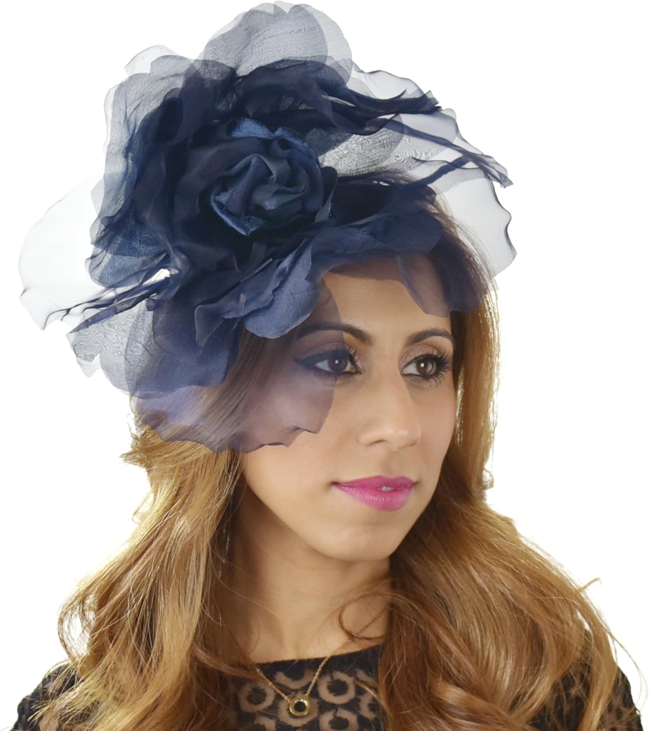 navy and ivory wedding hats