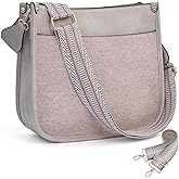 HKCLUF Crossbody Bags for Women Trendy Vegan Leather Hobo Handbags With 2PCS Adjustable Guitar Strap Shoulder Bucket Bags