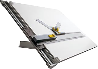 Aristo Zeichenanlage (Format A2, Zeichentisch mit Zeichenmaschine, Plattengröße 60 x 70 cm, verstellbarer Neigungswinkel) grau