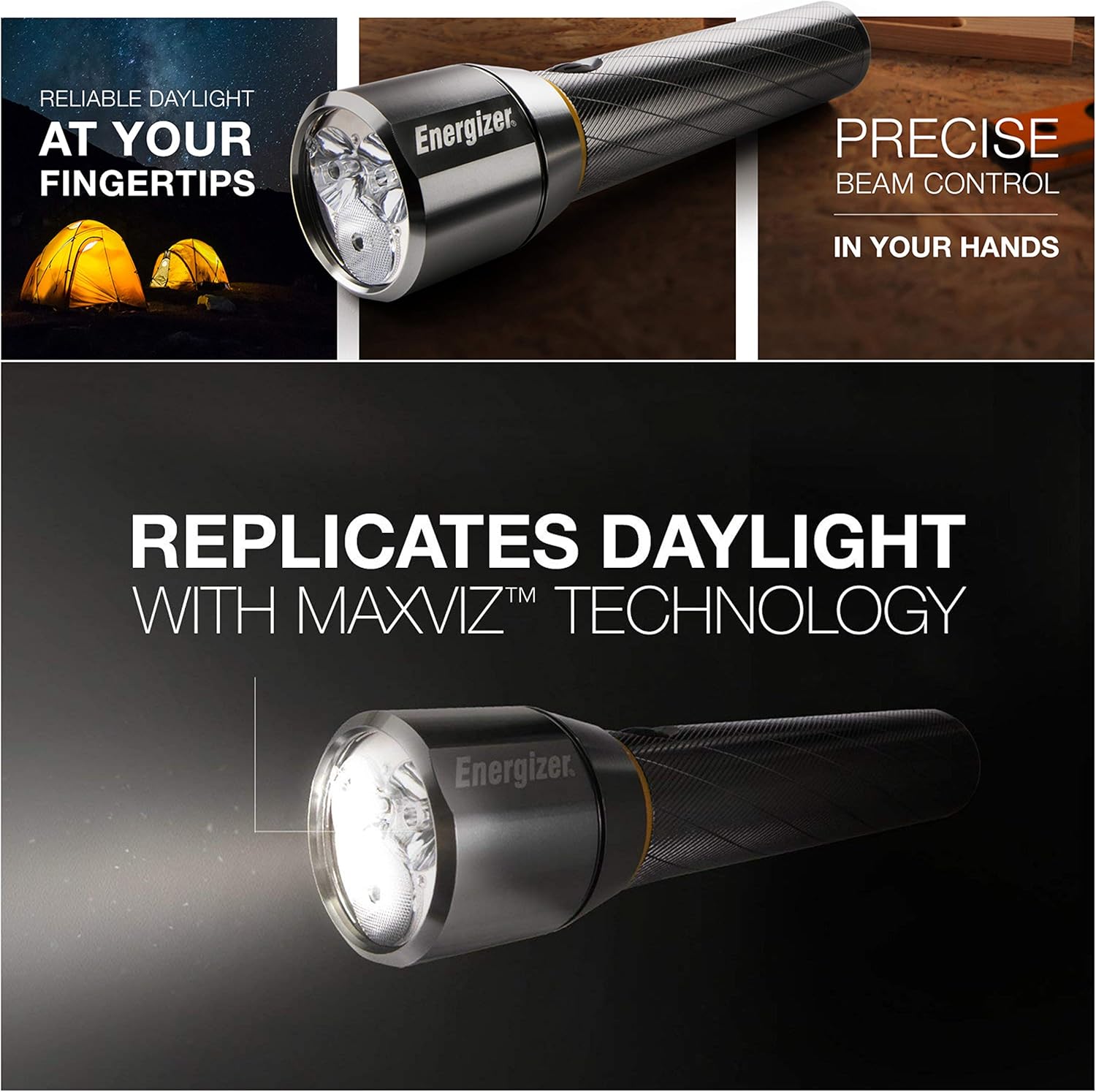 Energizer LED Metal Flashlight, 1300 Lumens: Sports & Outdoors