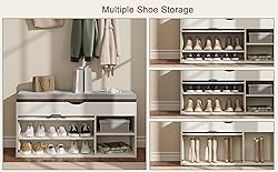 ChooChoo Storage Bench with Cushion, Shoe Bench