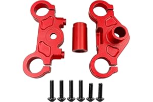 CNszlan Aluminum 7075 Triple Clamp Set for LOSI 1/4 Promoto-MX Motorcycle (Red)