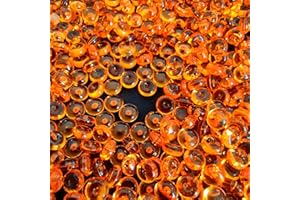HappyFiller 4400 Pcs Orange Acrylic Mini Discs 0.28 Inch,Home Kitchen Room Decorative Vase Fillers,Fishbowl,Flat Slime Beads,Sensory Bin Table,Centerpieces,Candle Holder,Party Confetti