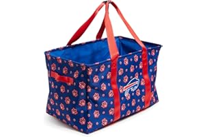 Vera Bradley Women's Recycled Lighten Up NFL Large Car Tote (Multiple Teams Available), Royal Blue/Red Bandana with Buffalo Bills