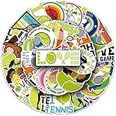 50pcs Tennis Stickers, Tennis Vinyl Stickers for Water Bottle, Phone, Helmet, Laptop, Ball Gifts, Ball Party Favors, Sport Stickers Balls Decorations for Teens (Tennis)