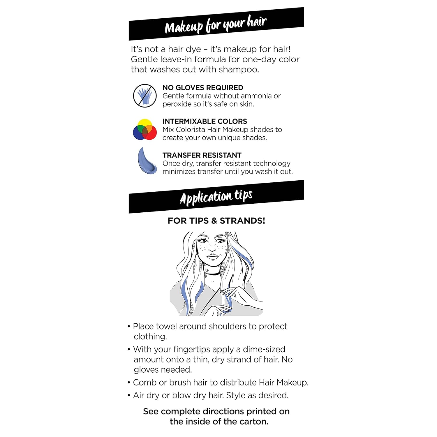 Colorista Hair Makeup Shimmer White Gold Temporary Brunette Hair