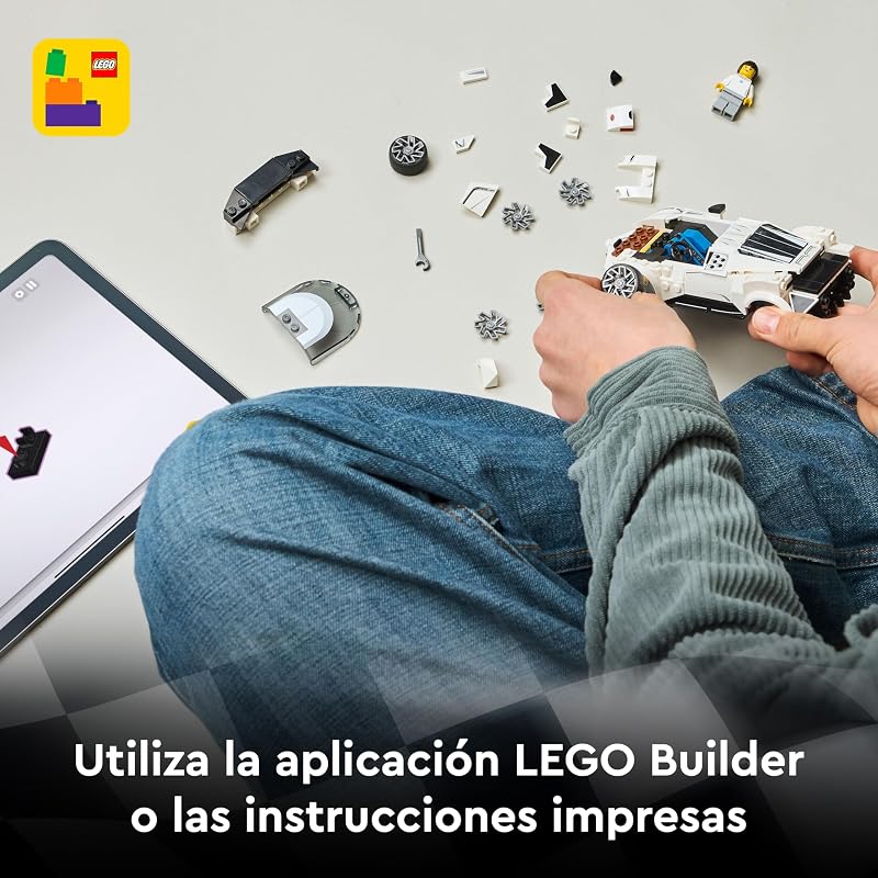 LEGO Speed Champions Hypercar Bugatti Centodieci - Kit Modelo de Carro de Brinquedo com Minifigura de Motorista - Presente de Aniversário para Crianças 9+ Anos 77240