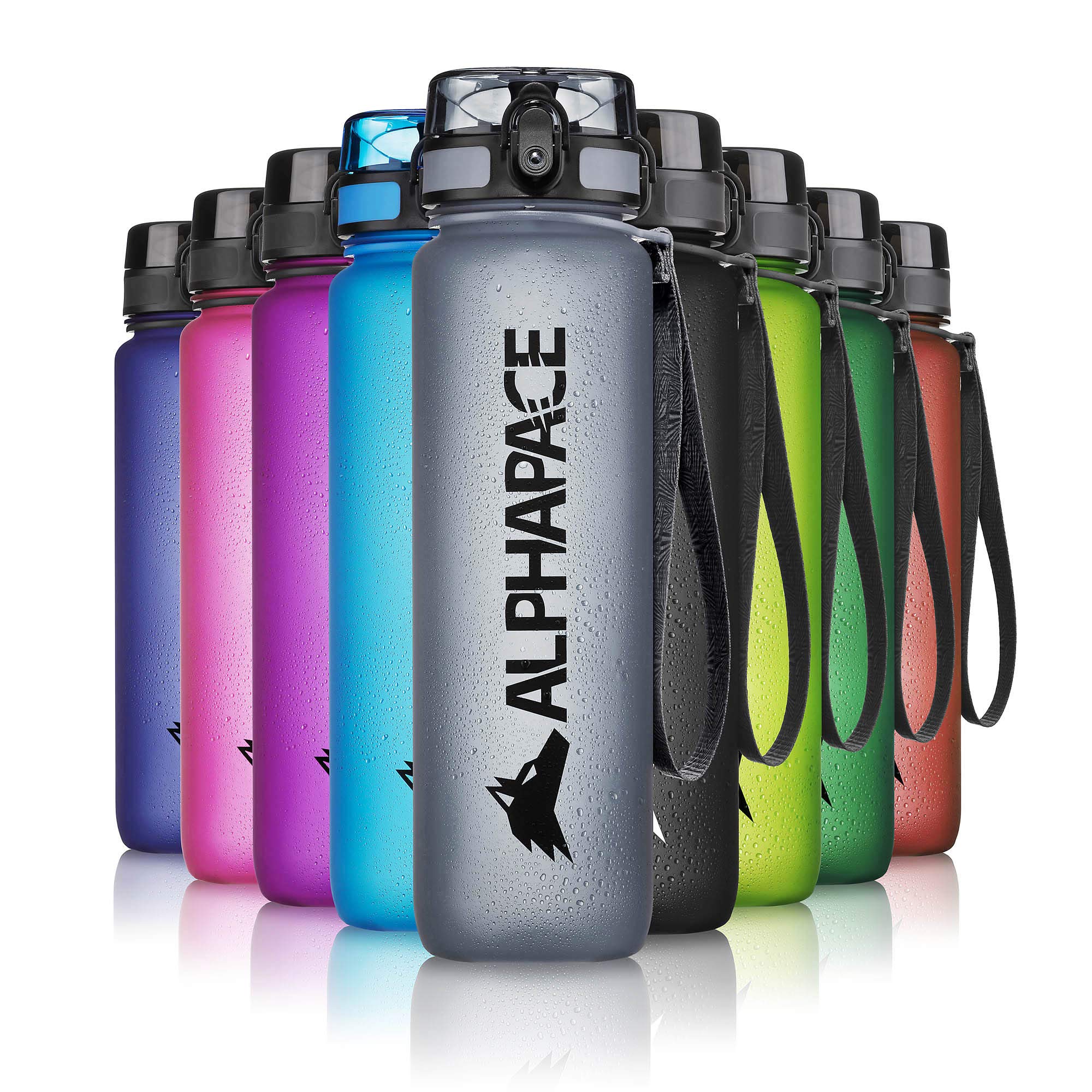 ALPHAPACE Water Bottle, Leak Proof 1000ml Drinks Bottle, BPA Free Bottle for Sports, Cycling & Outdoor Activities, Sports Bottle with Fruit Infuser, Grey — image 1
